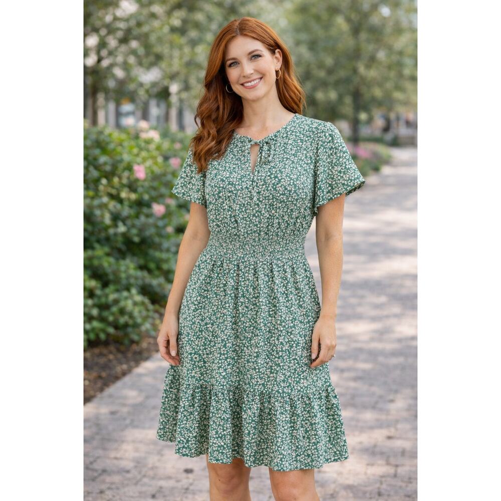 Prettygarden Green Floral Dress - Size S